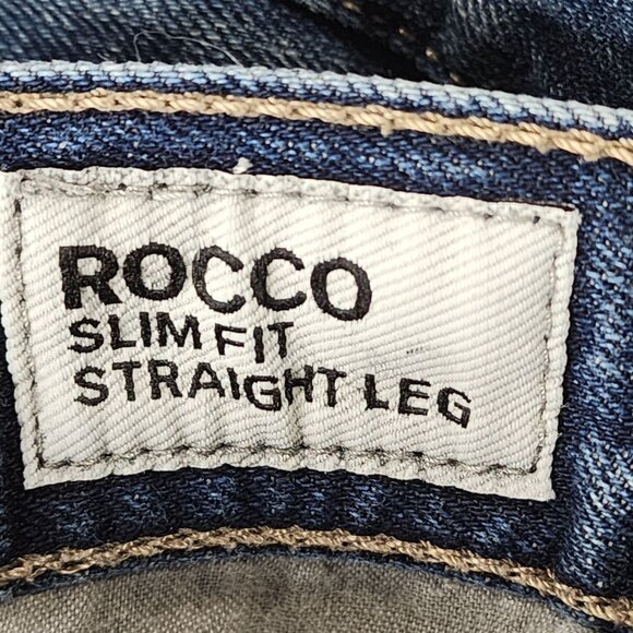 Mens Express Jeans Denim Blue Rocco Slim Fit Straight Leg 100% Cotton Size 32x32 - Picture 6 of 14